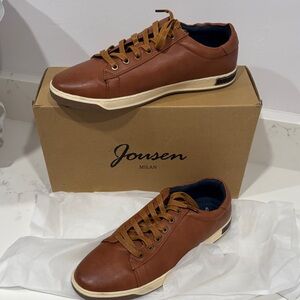 Jousen Men's Tan Leather Sneakers